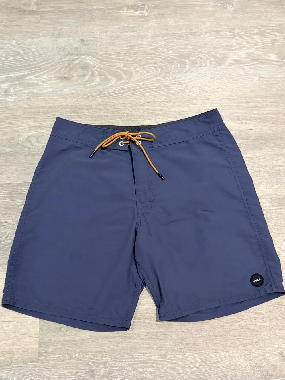 RVCA Men’s Navy Swim Trunks with Tan Drawstring Size 29